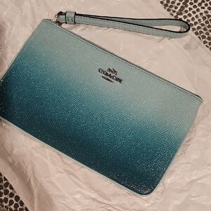 Coach Teal Gradient Wristlet